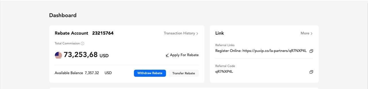 Partner rebate account result