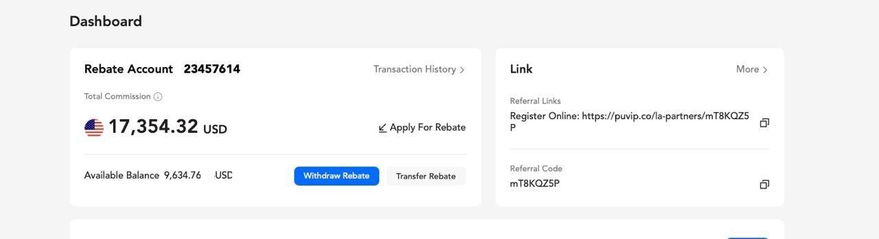 Partner rebate account result
